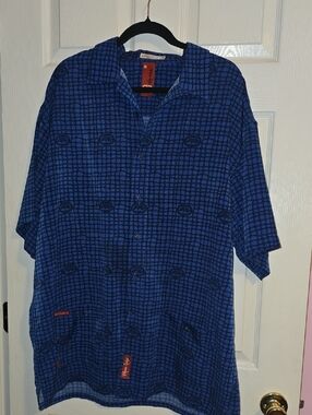 Men's‎ Lightweight Short-Sleeve Shirt Jacket in Deep Blue